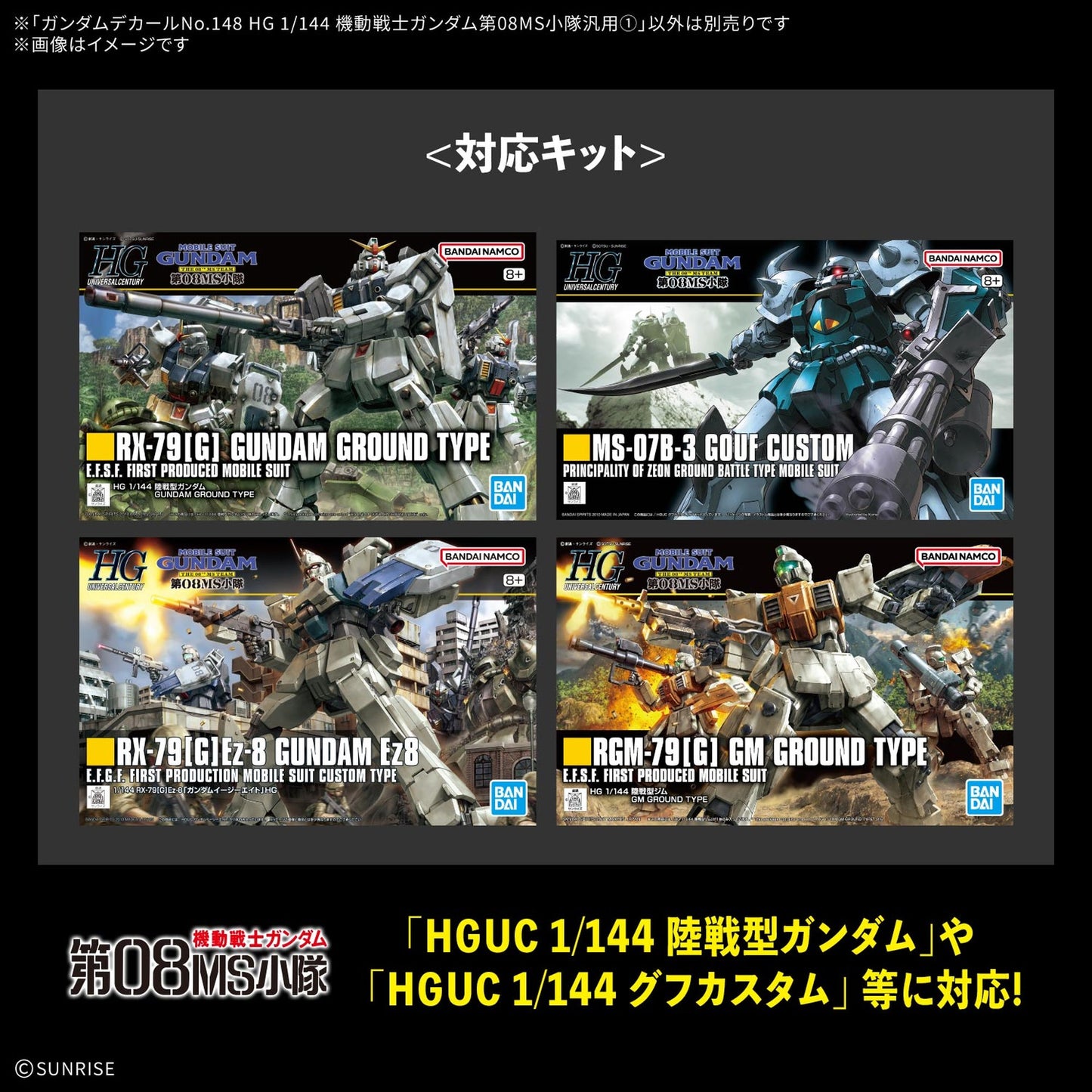 ガンダムデカールNo.148 HG 1/144 機動戦士ガンダム第08MS小隊汎用1