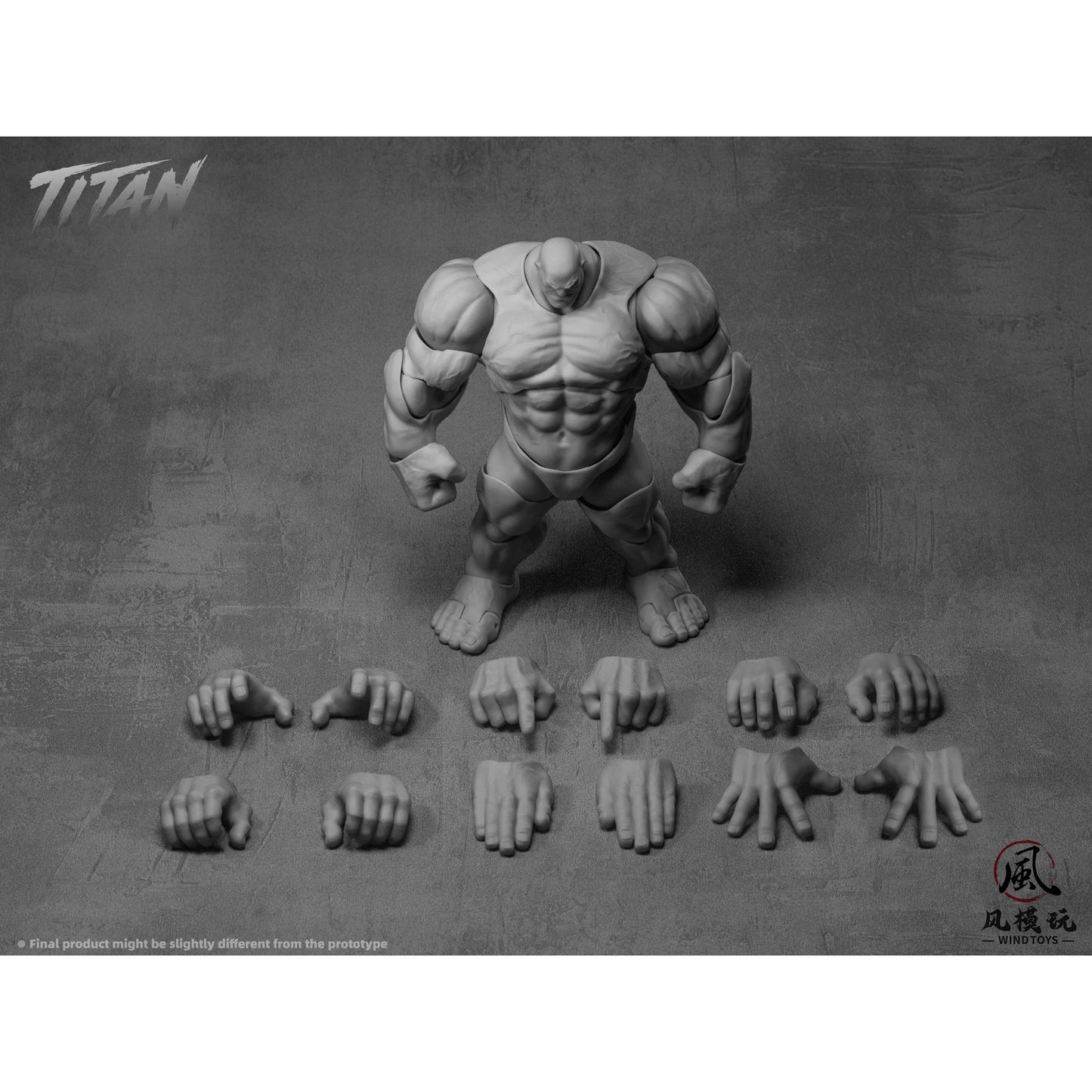 WIND TOYS 1/12スケール 可動フィギュア素体 タイタン FMW012 グレー