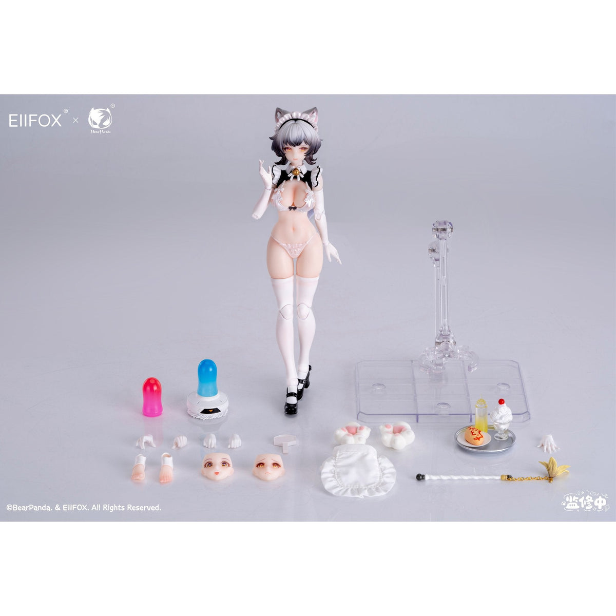Bear Panda × EIIFOX 猫メイド プリンちゃん 1/12スケール可動フィギュア