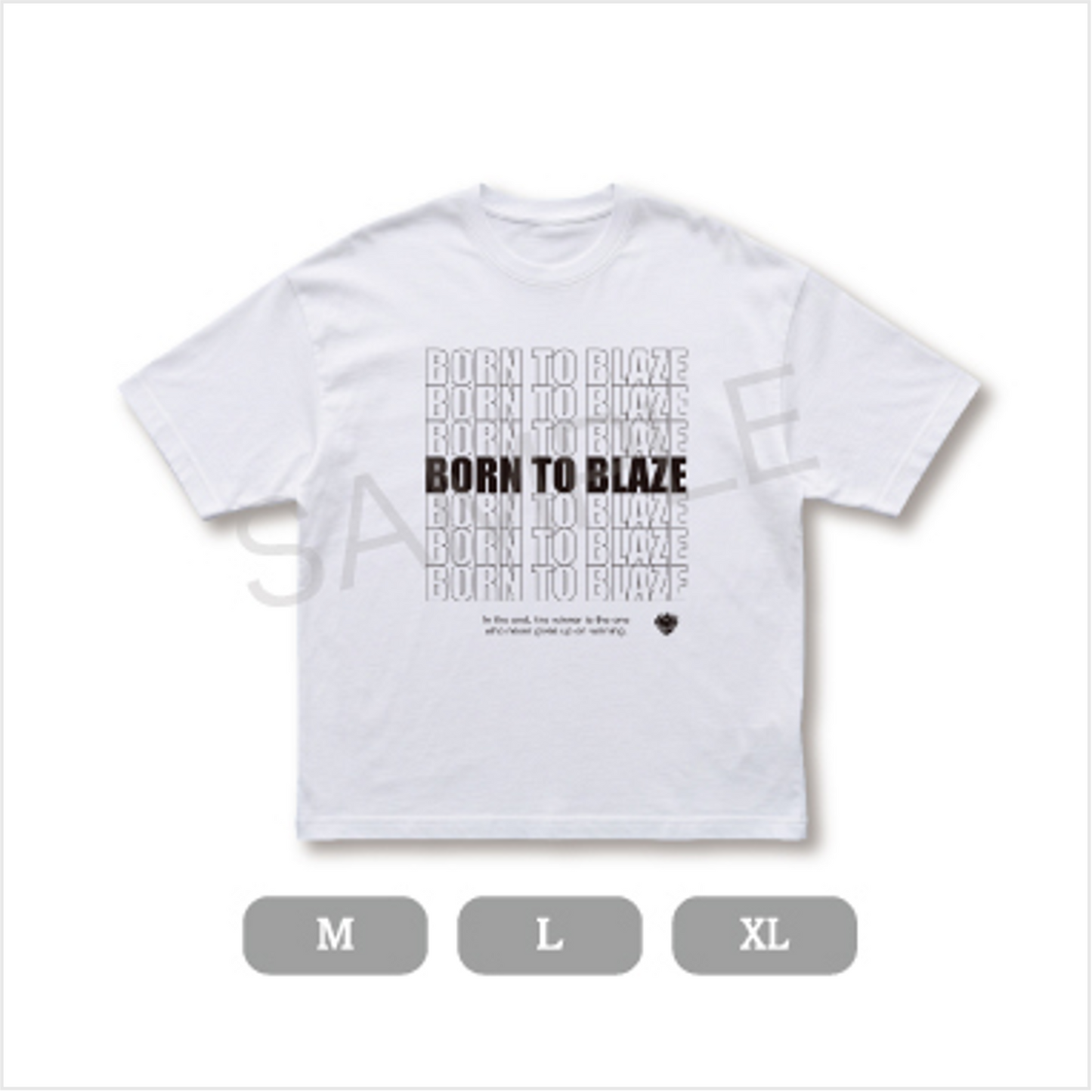 【BORN TO BLAZE】 BORN TO BLAZEロゴTシャツ(White×BLACK)