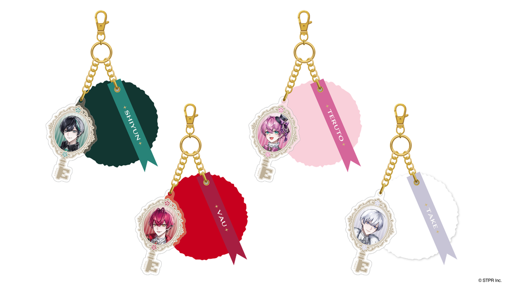 ファー付きアクリルキーホルダー