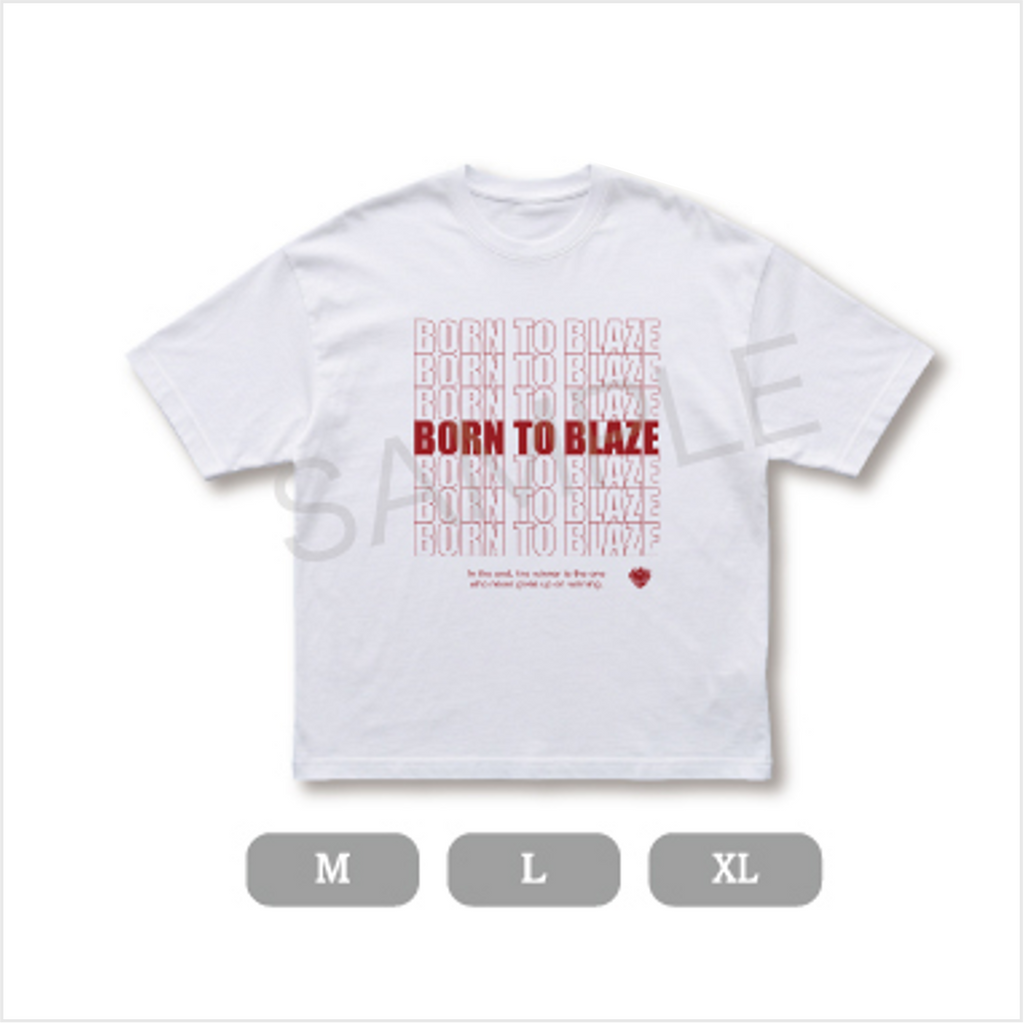 【BORN TO BLAZE】  BORN TO BLAZEロゴTシャツ(White)
