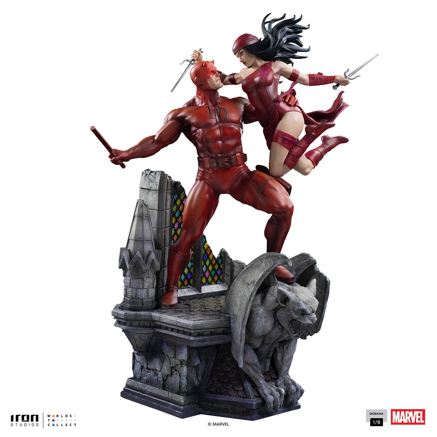 『マーベル』 【アイアン・スタジオ スタチュー】 「ジオラマ」 1/6スケール デアデビル＆エレクトラ［コミック］