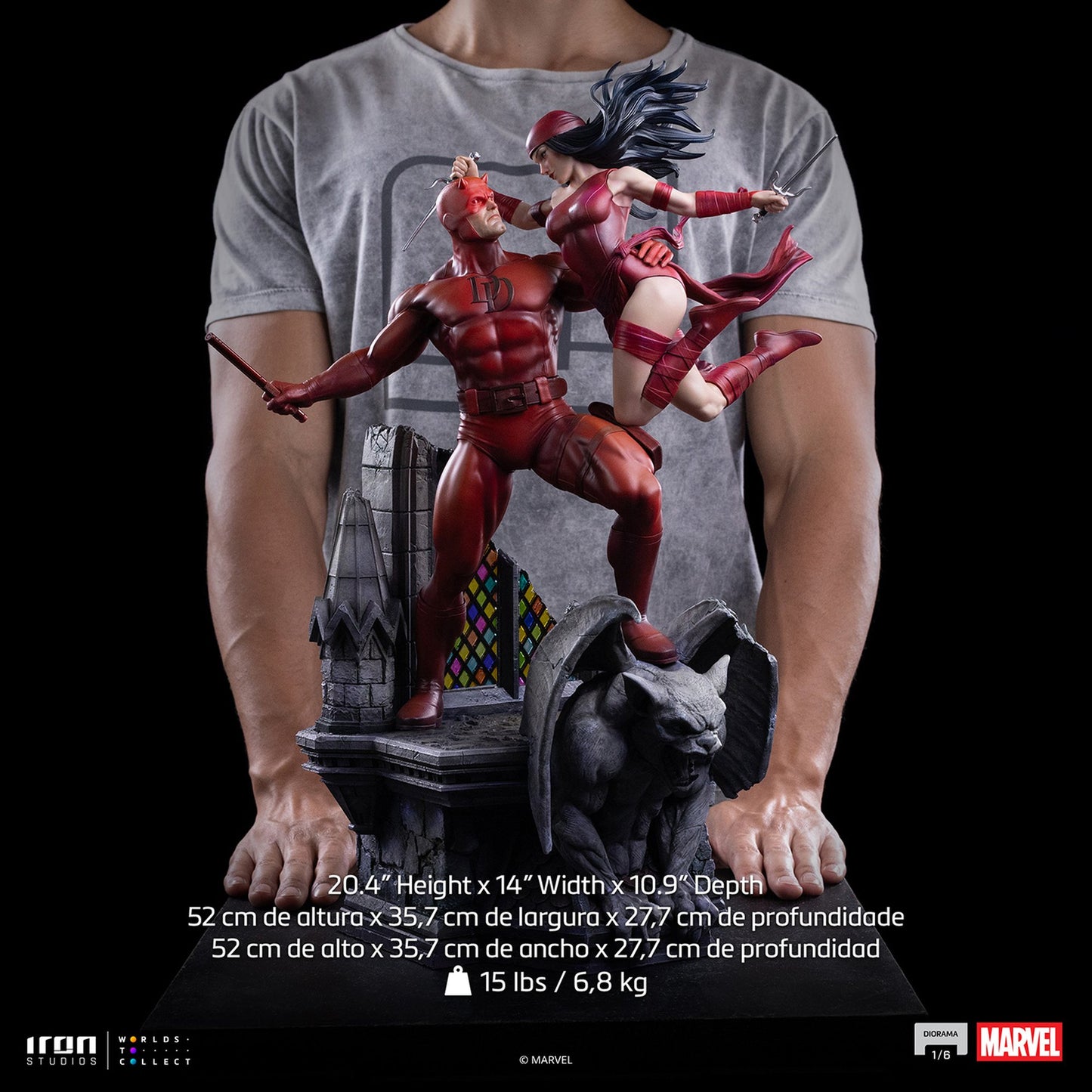『マーベル』 【アイアン・スタジオ スタチュー】 「ジオラマ」 1/6スケール デアデビル＆エレクトラ［コミック］