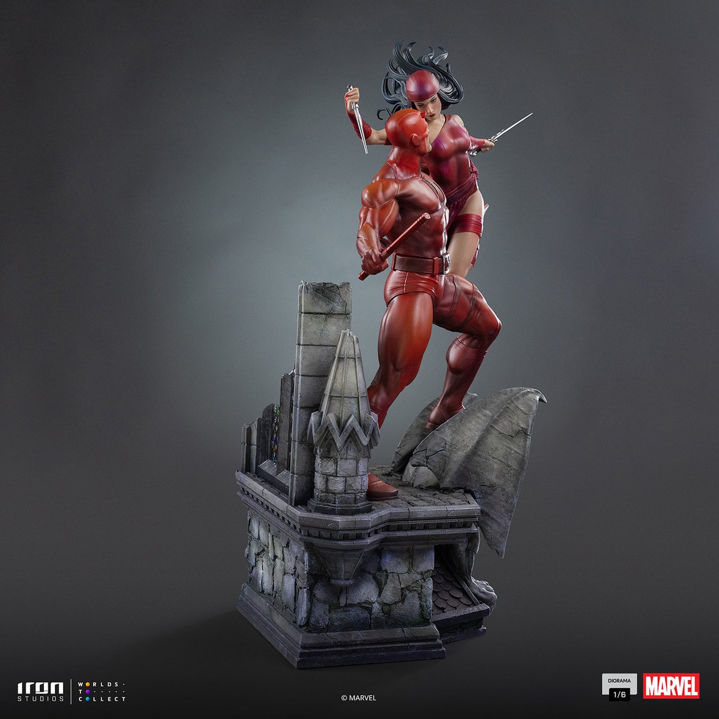 『マーベル』 【アイアン・スタジオ スタチュー】 「ジオラマ」 1/6スケール デアデビル＆エレクトラ［コミック］