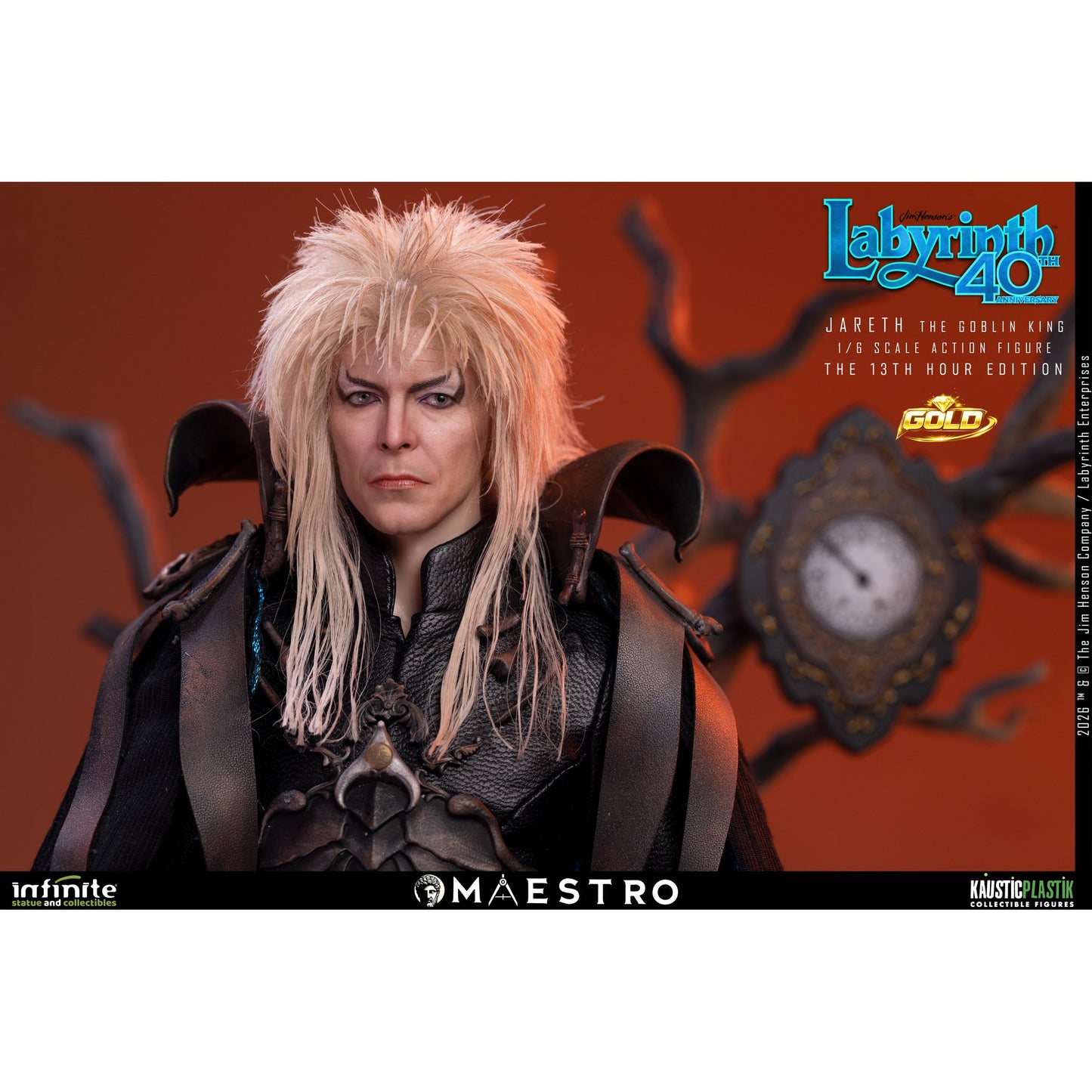 ラビリンス/ ジャレス ザ・ゴブリンキング 1/6 アクションフィギュア THE 13TH HOUR GOLD エディション