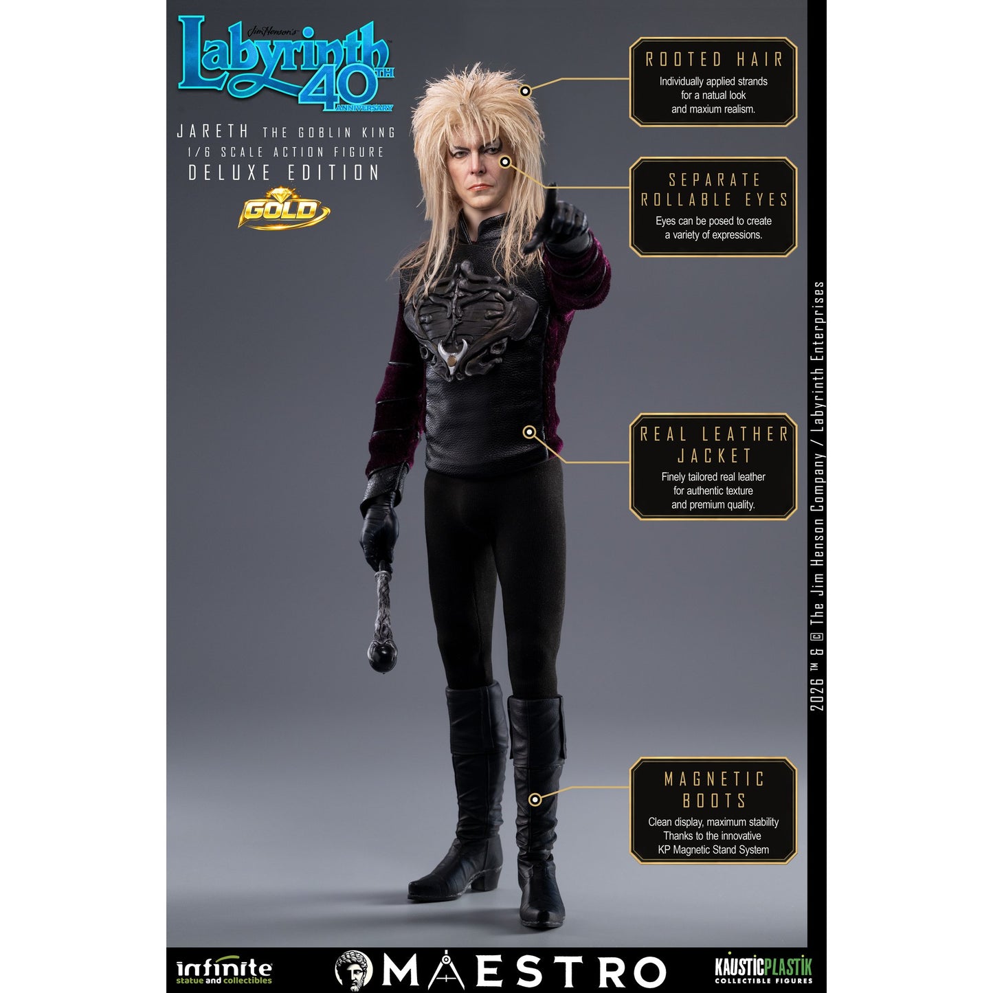 ラビリンス/ ジャレス ザ・ゴブリンキング 1/6 アクションフィギュア DELUXE GOLD エディション