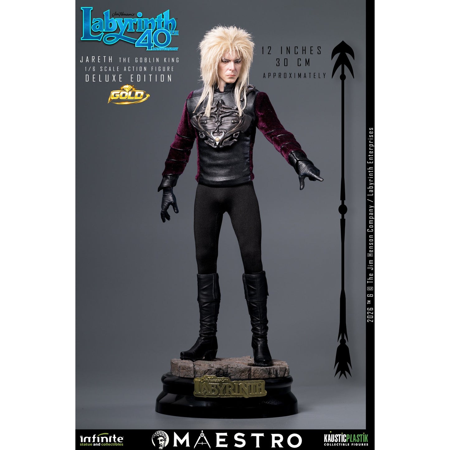 ラビリンス/ ジャレス ザ・ゴブリンキング 1/6 アクションフィギュア DELUXE GOLD エディション