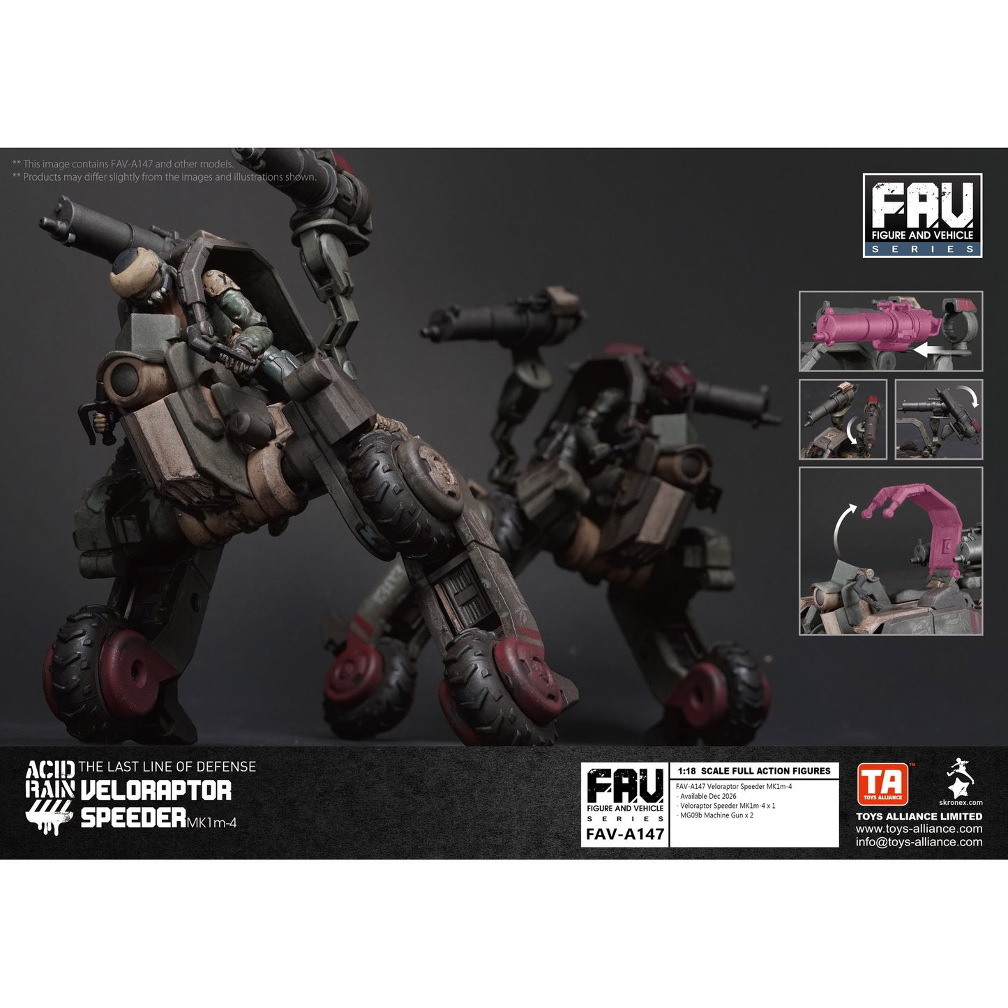 TOYS ALLIANCE LIMITED アシッドレイン 1/18スケール FAV-A147 ヴェロラプトル・スピーダー MK1m-4