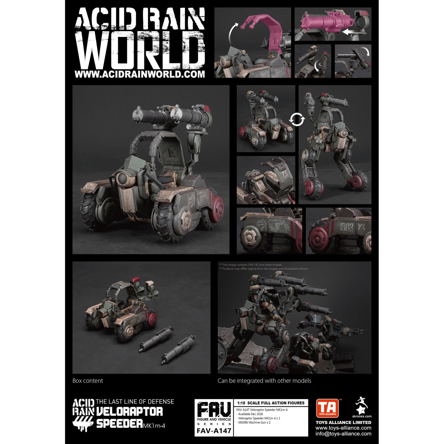 TOYS ALLIANCE LIMITED アシッドレイン 1/18スケール FAV-A147 ヴェロラプトル・スピーダー MK1m-4