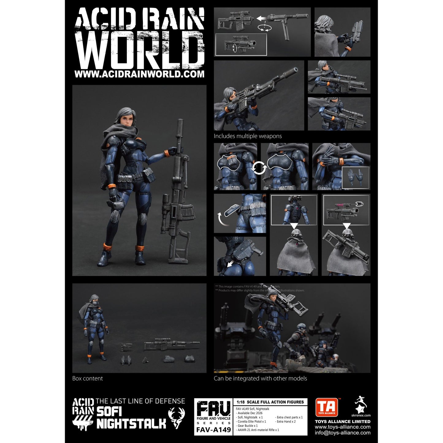 TOYS ALLIANCE LIMITED アシッドレイン 1/18スケール FAV-A149 ソフィ、ナイトストーカー