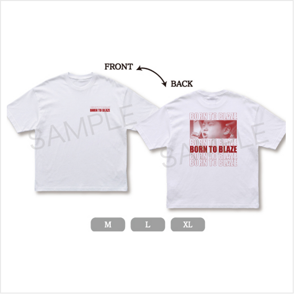 【BORN TO BLAZE】  ロゴ&YAMATO幼少期Tシャツ(White)