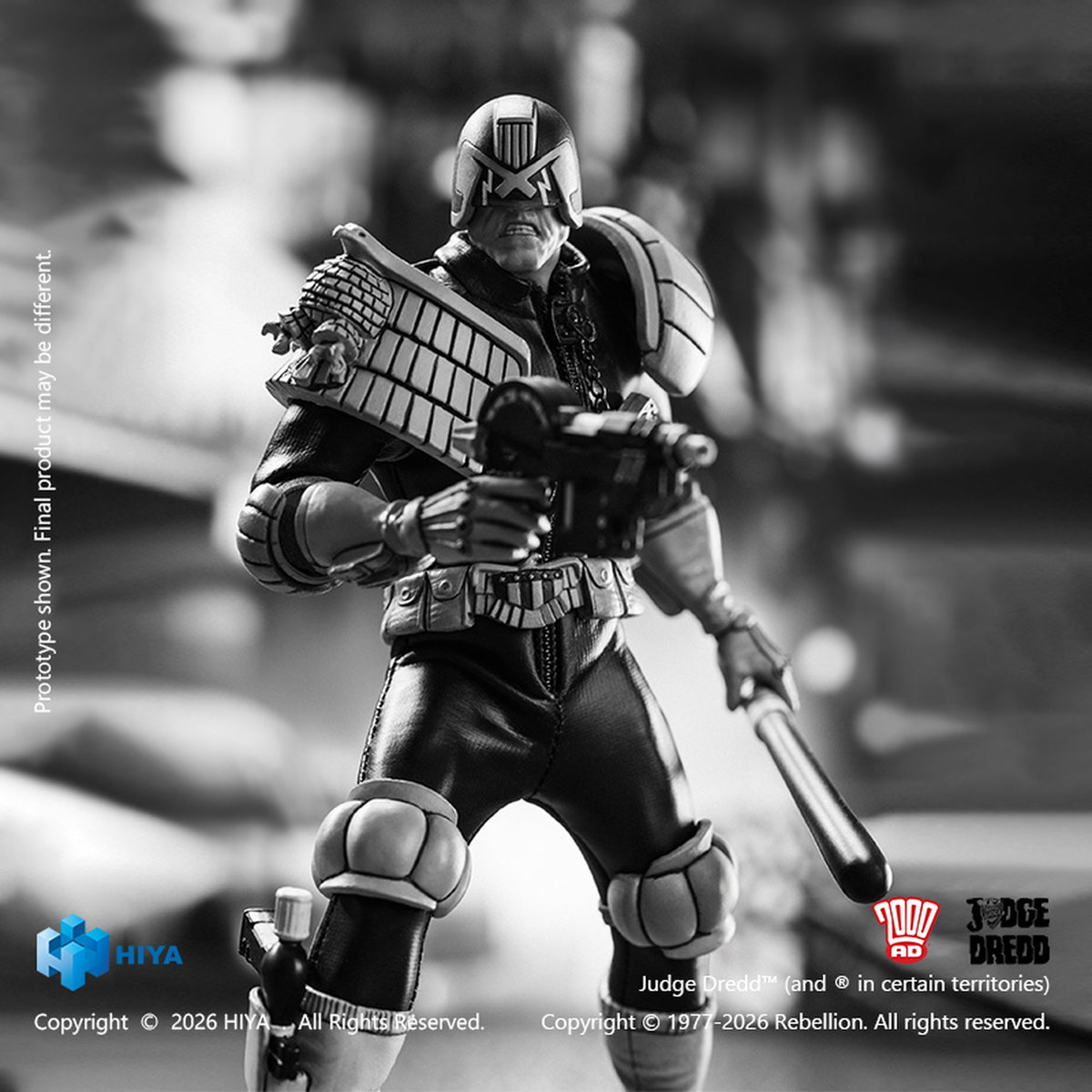 エクスクイジット スーパー 『2000 AD』 ジャッジ・ドレッド 1/12 アクションフィギュア ブラック＆ホワイト Ver.