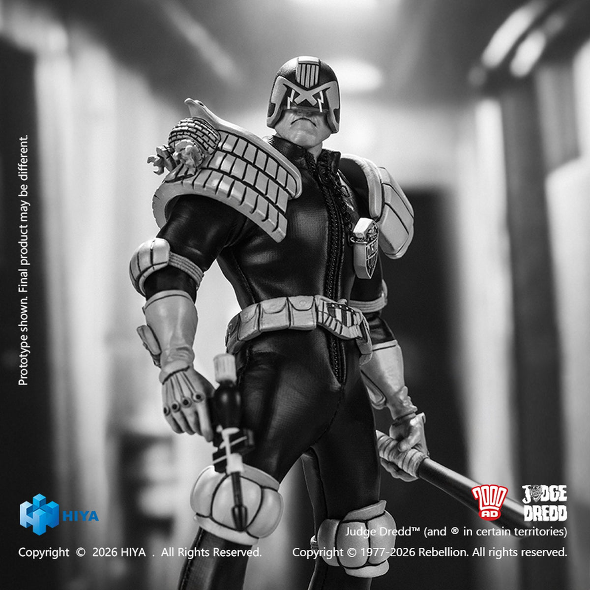 エクスクイジット スーパー 『2000 AD』 ジャッジ・ドレッド 1/12 アクションフィギュア ブラック＆ホワイト Ver.