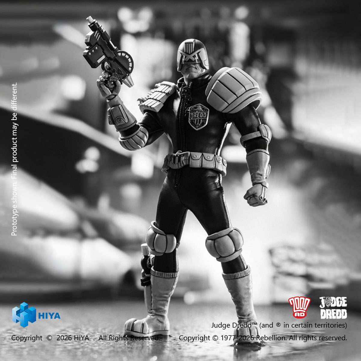 エクスクイジット スーパー 『2000 AD』 ジャッジ・ドレッド 1/12 アクションフィギュア ブラック＆ホワイト Ver.
