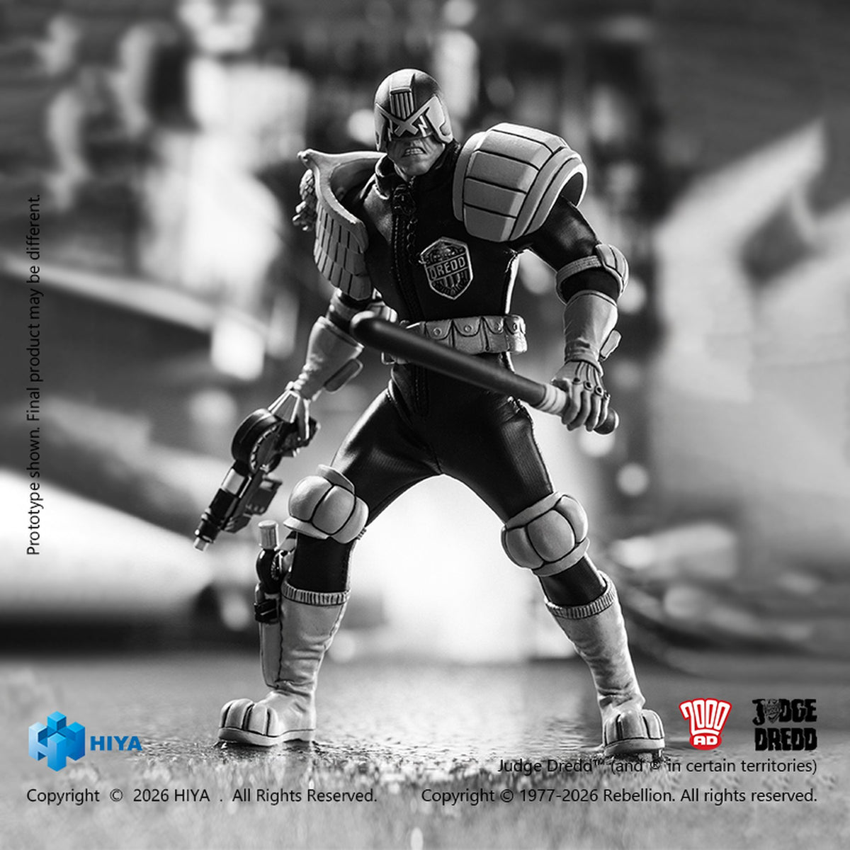 エクスクイジット スーパー 『2000 AD』 ジャッジ・ドレッド 1/12 アクションフィギュア ブラック＆ホワイト Ver.