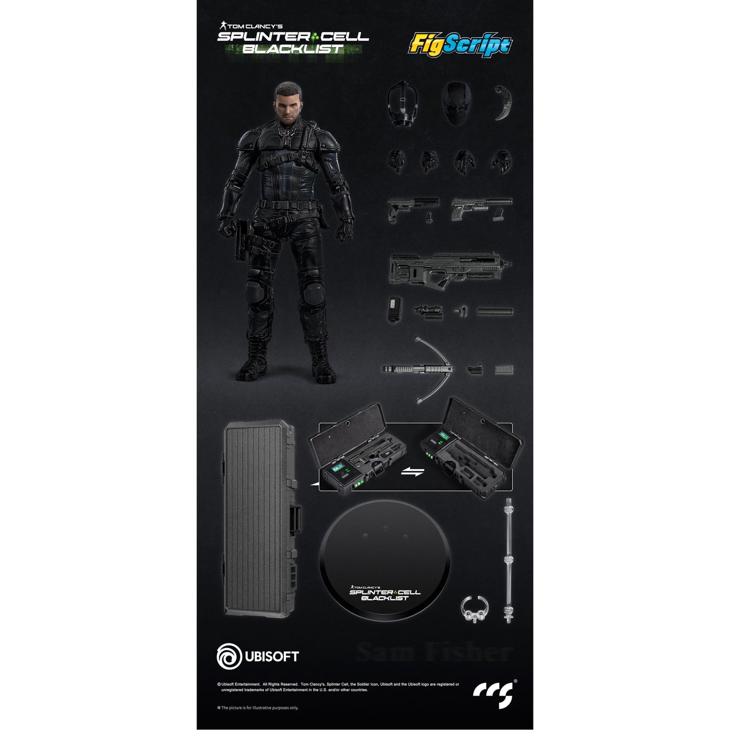 CCSTOYS FigScriptシリーズ Splinter Cell(『スプリンターセル』) Sam Fisher(サム・フィッシャー) 1/12スケール可動フィギュア