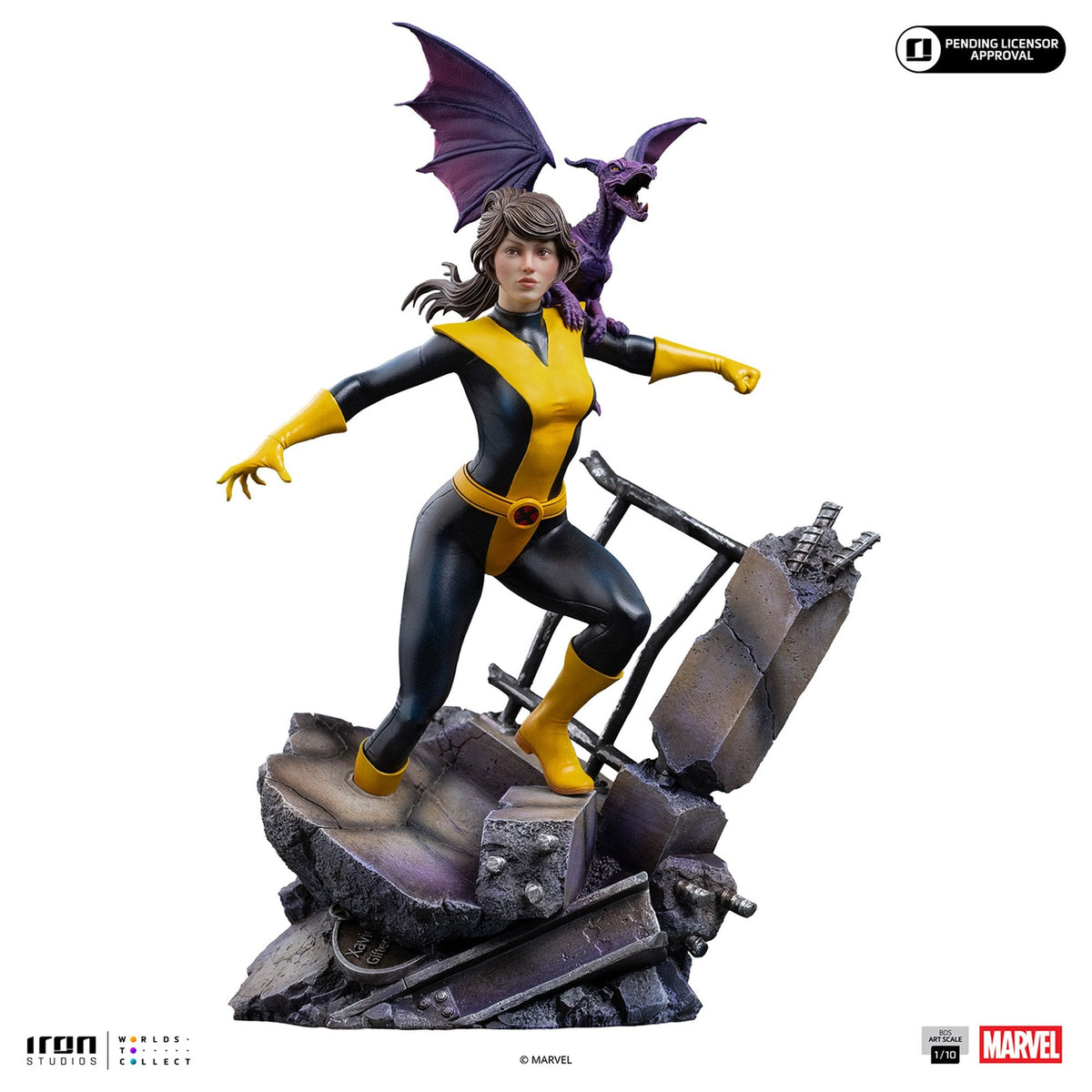 『マーベル』 【アイアン・スタジオ スタチュー】 「バトルジオラマ・シリーズ」 1/10スケール キティ・プライド＆ロッキード［コミック］