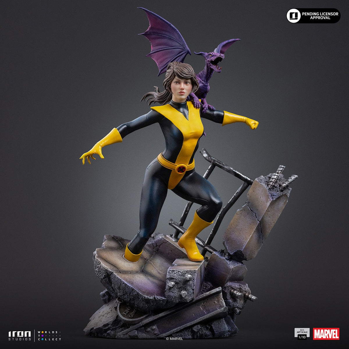 『マーベル』 【アイアン・スタジオ スタチュー】 「バトルジオラマ・シリーズ」 1/10スケール キティ・プライド＆ロッキード［コミック］