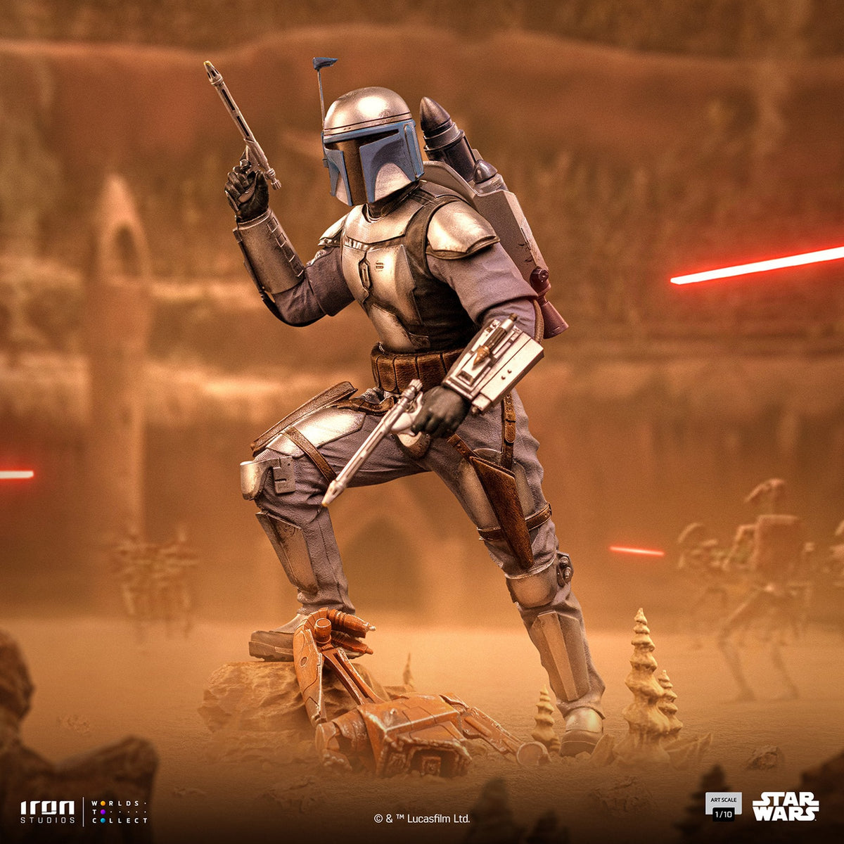 『スター・ウォーズ』 【アイアン・スタジオ スタチュー】 「アートスケール」 1/10スケール ジャンゴ・フェット［映画『エピソード2／クローンの攻撃』］