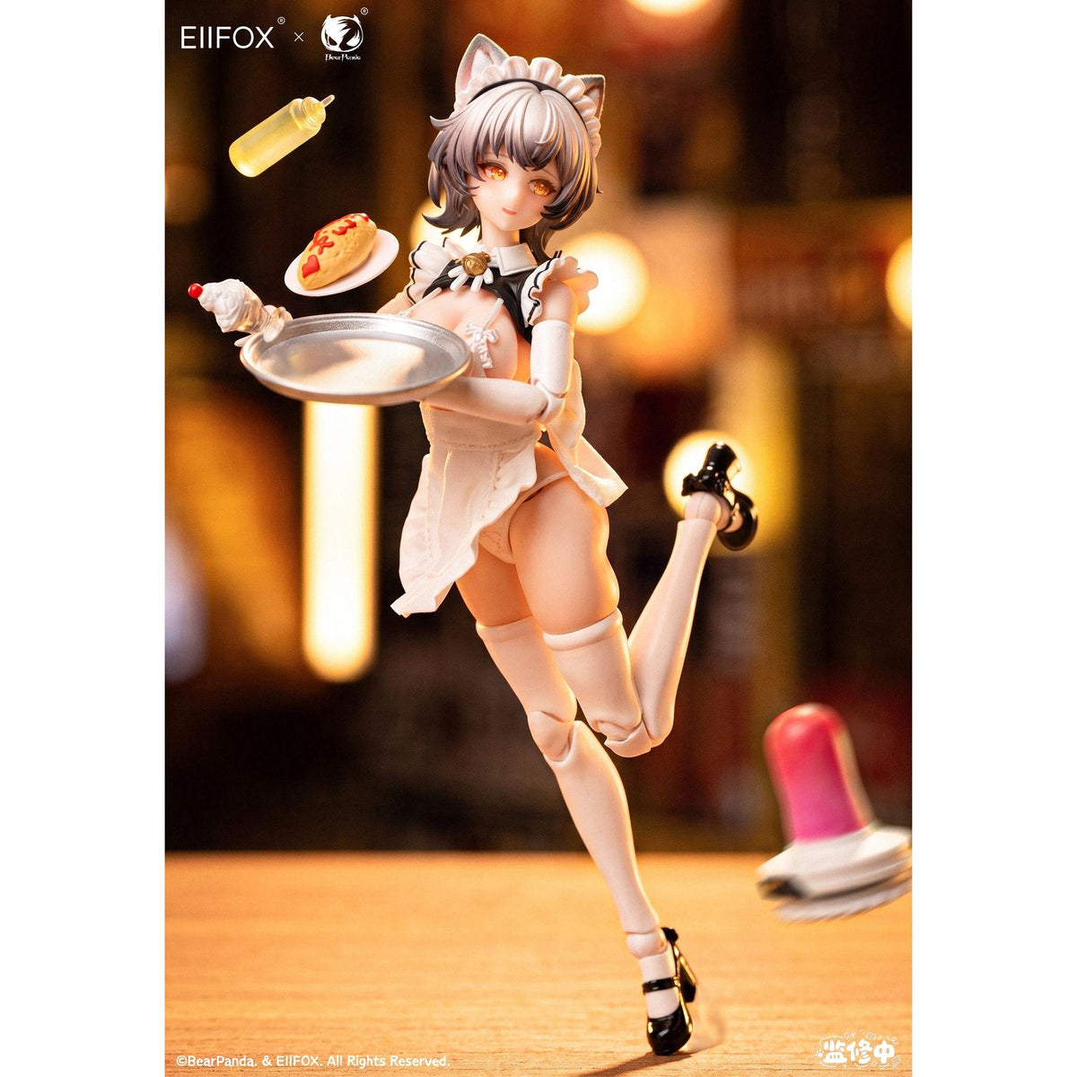Bear Panda × EIIFOX 猫メイド プリンちゃん 1/12スケール可動フィギュア