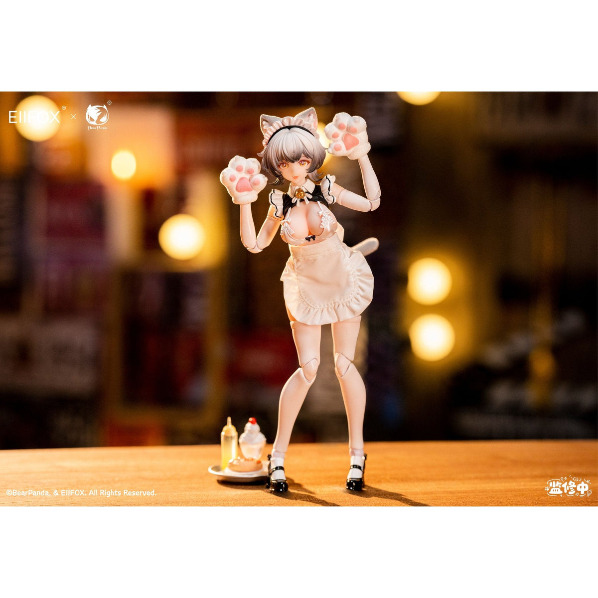 Bear Panda × EIIFOX 猫メイド プリンちゃん 1/12スケール可動フィギュア