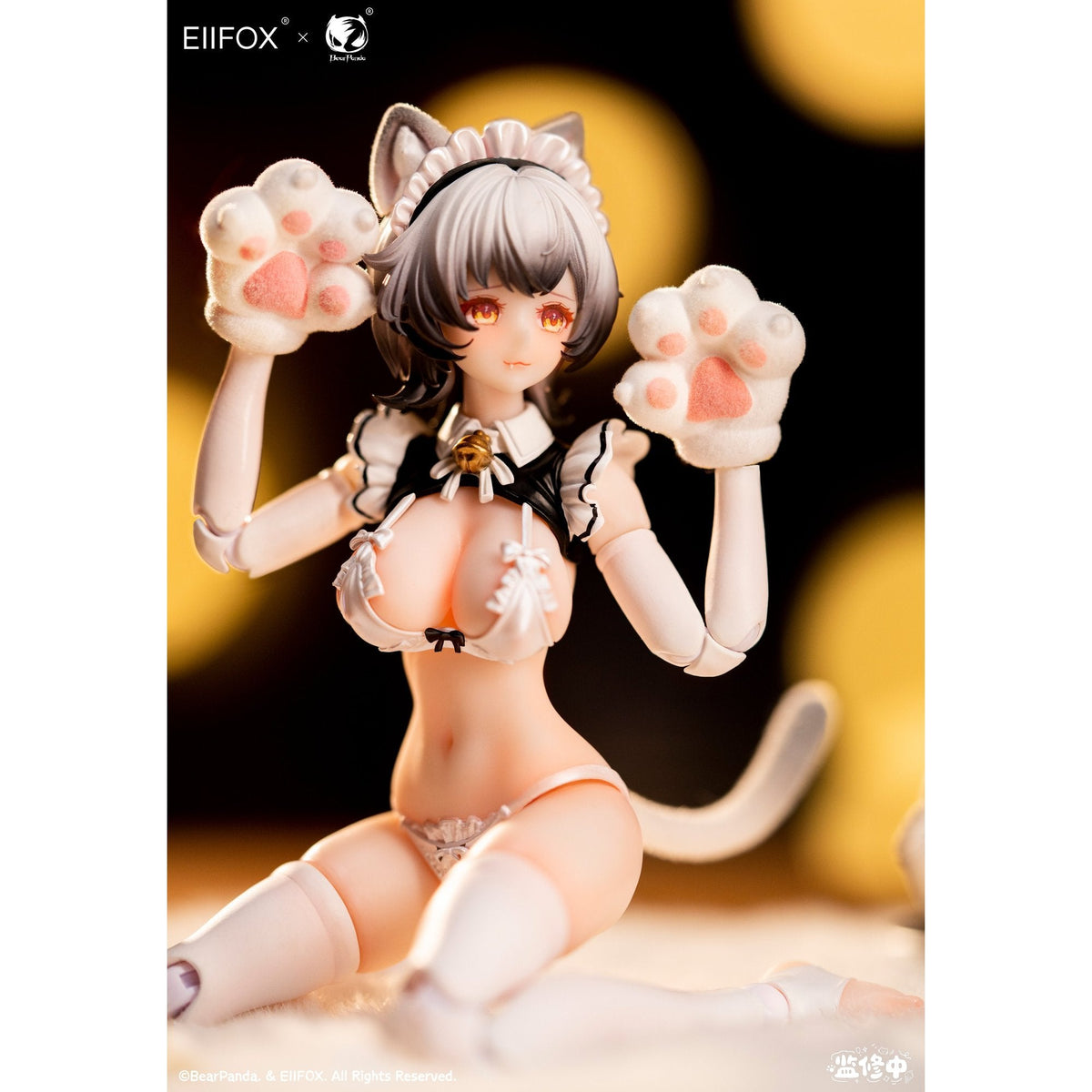 Bear Panda × EIIFOX 猫メイド プリンちゃん 1/12スケール可動フィギュア