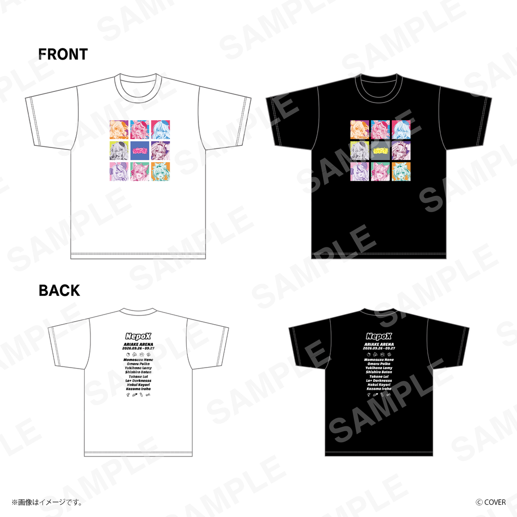【ねぽっくす！】 集合グラフィックTシャツ