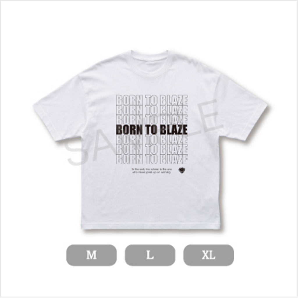 【BORN TO BLAZE】  BORN TO BLAZEロゴTシャツ(White×BLACK)